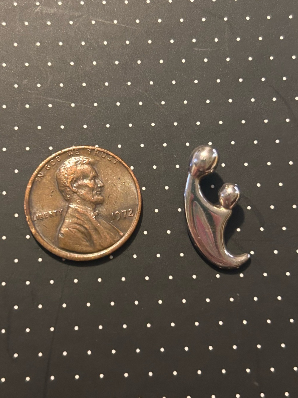 Sterling Silver Mother and Child Pendant - Silver